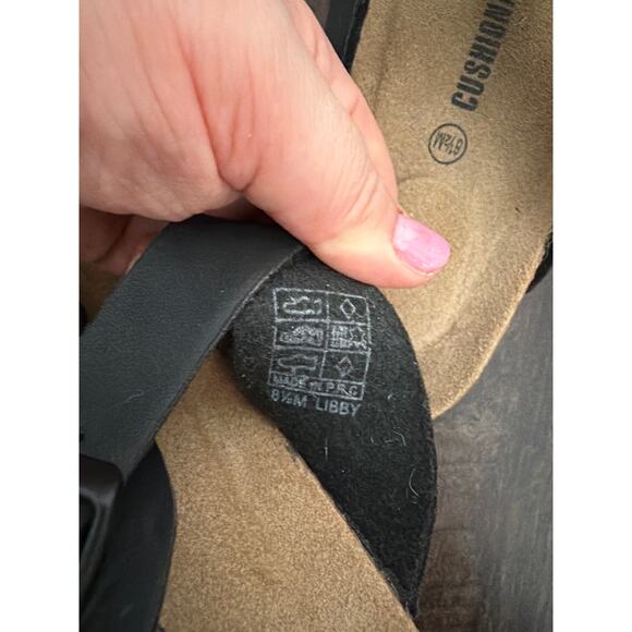 Cushionaire, Libby Slide Sandals, Women's Size 8.5 M, Black, Leather Insole - Picture 7 of 8